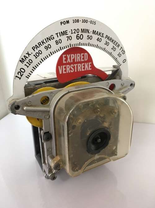 Old Duncan Parking Meter Clock and cash boxes "LAST ONE LEFT"