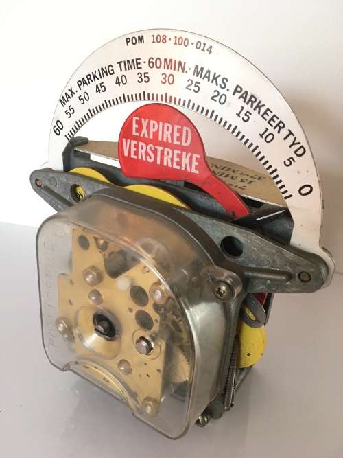 Duncan Parking Meter Clock and cash boxes Uses R1, R2 and R5 coins