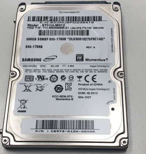 Samsung 500GB 2.5" SATA Hard Drive Model ST500LM012