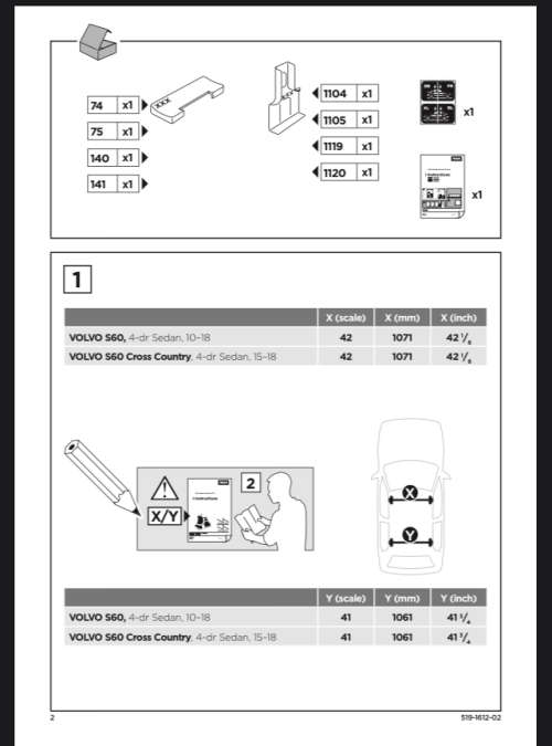 Thule 1612 Fit Kit for Volvo S60