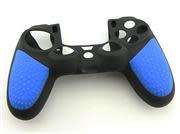 PS4 Black Silicone Protective Case with Particle Grip for Dualshock 4 Controllers - (Blue)