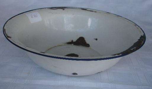 Enamel Basin (white with blue rim)