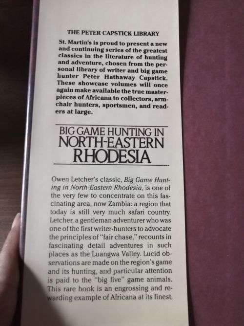 BIG GAME HUNTING IN NORTH-EASTERN RHODESIA - Owen Letcher