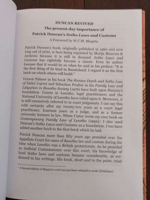 SOTHO LAWS AND CUSTOMS - Patrick Duncan