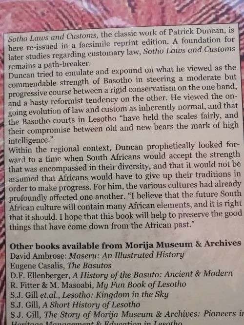 SOTHO LAWS AND CUSTOMS - Patrick Duncan
