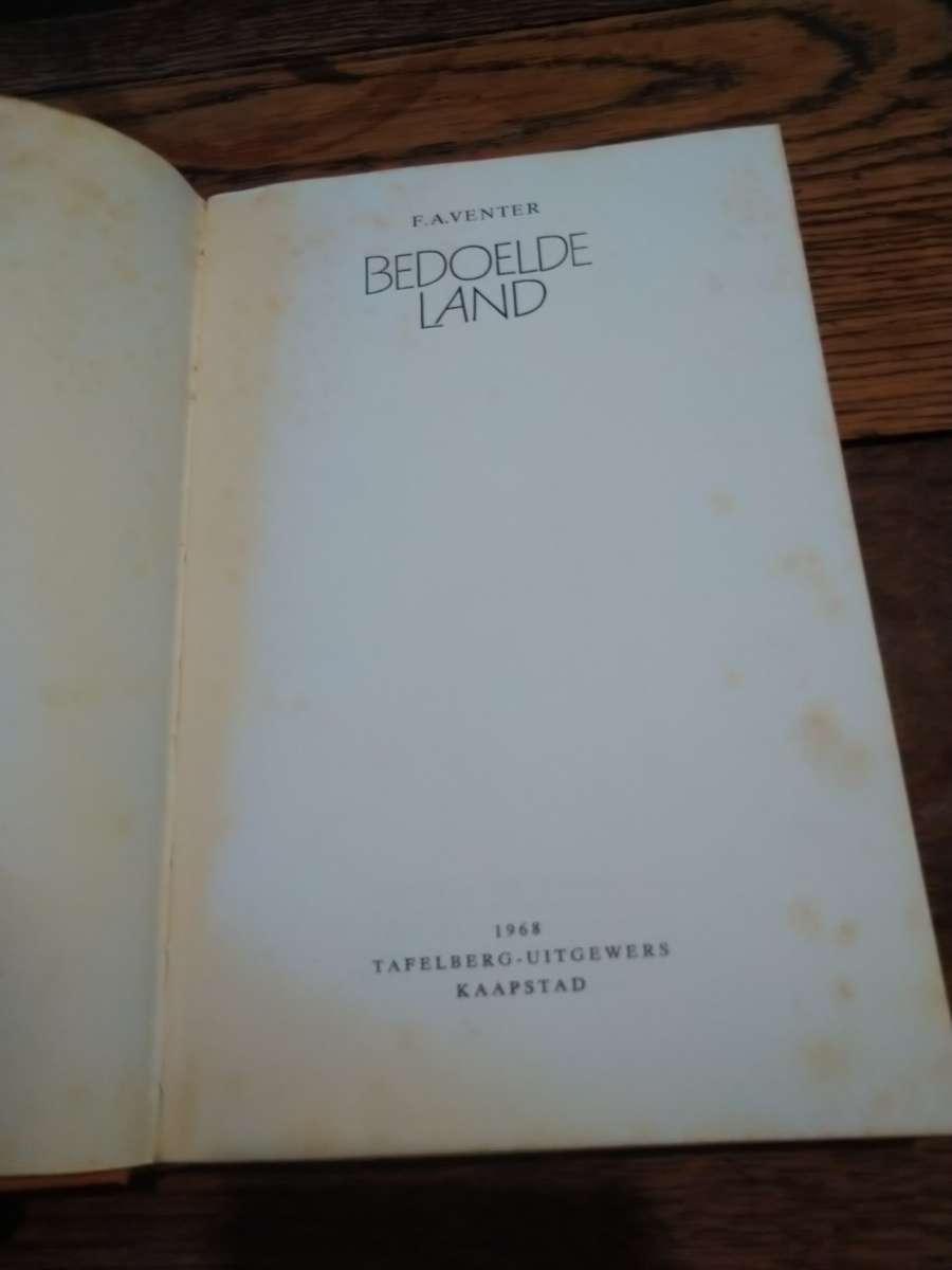 BEDOELDE LAND -  FA Venter *first edition