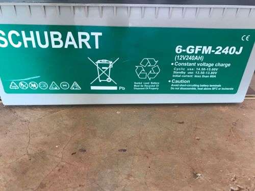Schubart 12V240AH Gel Batteries