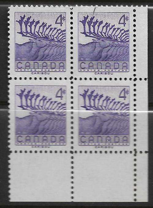 Canada MNH Block of 4 - 1956 Animals Reindeer um