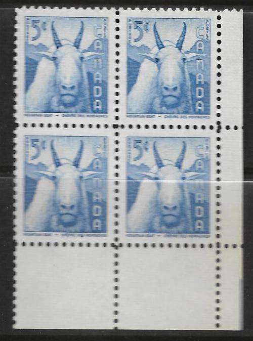 Canada MNH Block of 4 - 1956 Animals Mountain Goat um