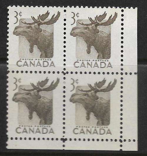 Canada MNH Block of 4 - 1953 Animals Elk um