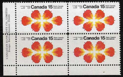 Canada MNH 1971  / Radio Canada Control Block um Cat 2  Pounds+