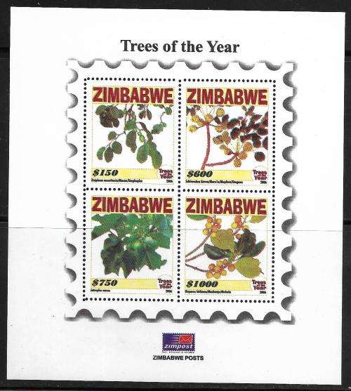 Zimbabwe 2006 MNH Trees of the Year MS um - Scarce!