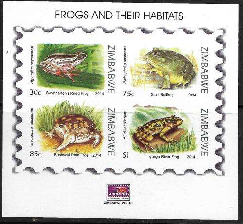 Zimbabwe 2014 MNH Frogs MS um - Imperf as issued
