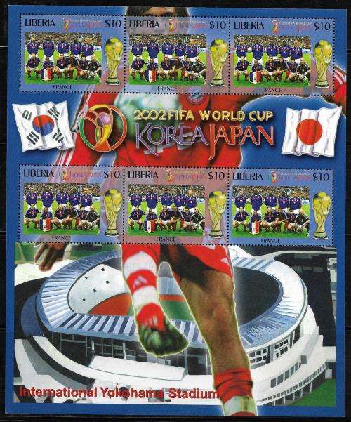 Liberia 2002 MNH FIFA World Cup MS - Soccer / Flags um