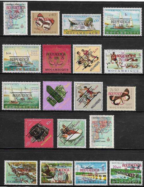 Mozambique MNH 1975 Indep. overprint  Set of 15 + 4 airmail Cat R440 Bargain!