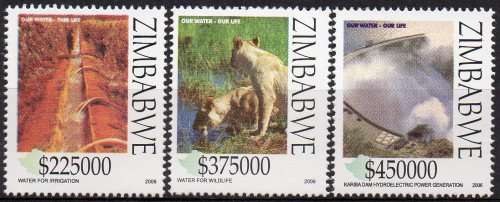 Zimbabwe 2006 MNH Water Conservation -part set um -  SG Cat R140 - Bargain!