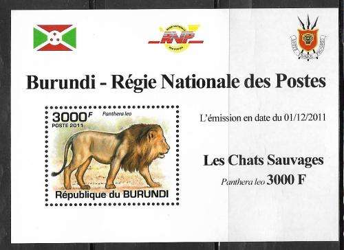 Burundi MNH 2011  Wildlife / Lion Perf MS um Face = R21 Bargain!