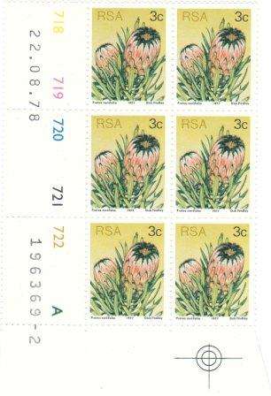 RSA proteas 3 cent c/block A 22.08.78  Scarce!