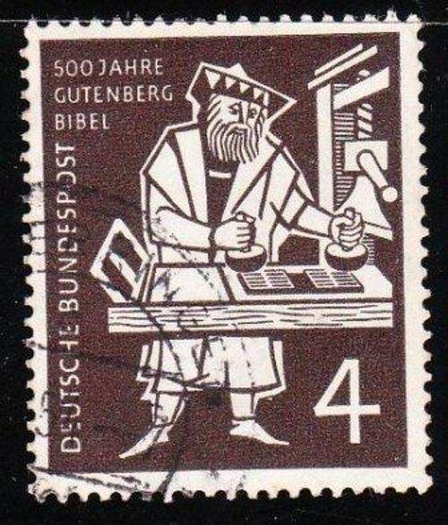 West Germany 1954 used as per scan Michel 198 Cat R7 - Gutenberg / Printing Bible