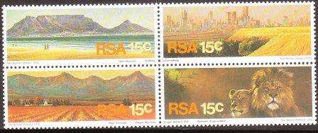 RSA um 1975 Tourism block of 4