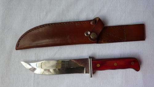 Tramontina Large Bowie Sheath Knife in Leather Sheath