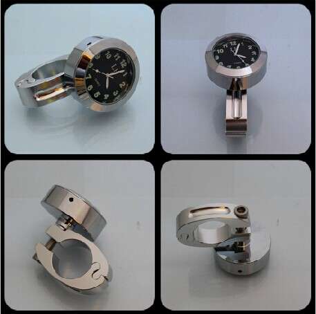 1x Motorcycle Motorbike Bike Handlebar Bar Clock FOR Honda Yamaha Harley Davidson Cruiser Chopper