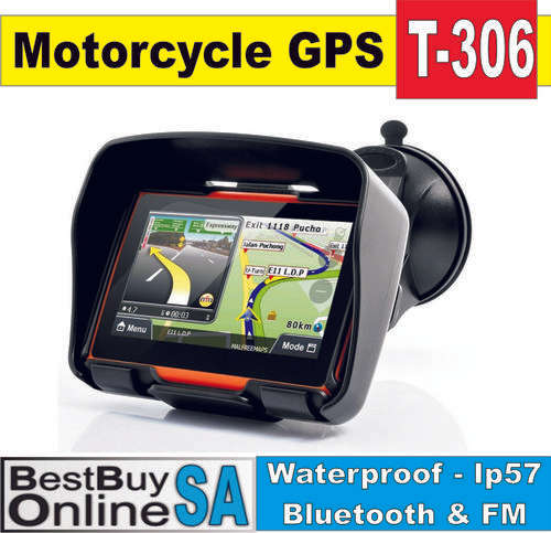 4.3 inch Motorcycle GPS Navigator- T-306 - Waterproof + Bluetooth + FM + Maps