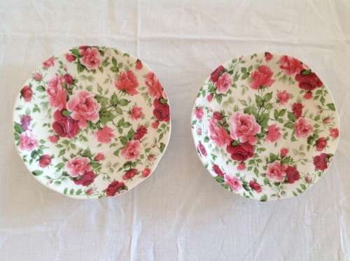 LOVELY FLORAL PATTERN WILLIAMS JAMES SAUCERS X 2, STUNNING BID/SET