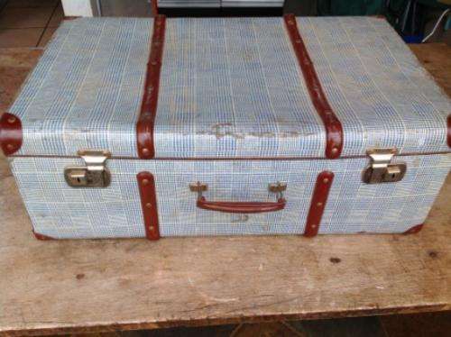 LARGE VINTAGE SUITCASE WITH UNIQUE COLOUR.