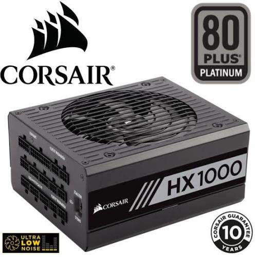 CORSAIR HX1000 ** 1000w 80+ PLATINUM POWER SUPPLY ** ORIGINAL PACKAGING ** CABLES INCL **