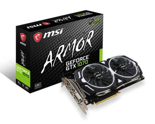 MSI GTX 1070 8G ARMOR **GAMING GRAPHICS CARD**WARRANTY**EXCELLENT CONDITION**ORIGINAL PACKAGING**