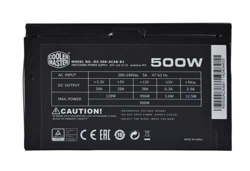 COOLER MASTER ** 500w GAMING POWER SUPPLY ** 80+ ** WARRANTY ** GOOD CONDITION **