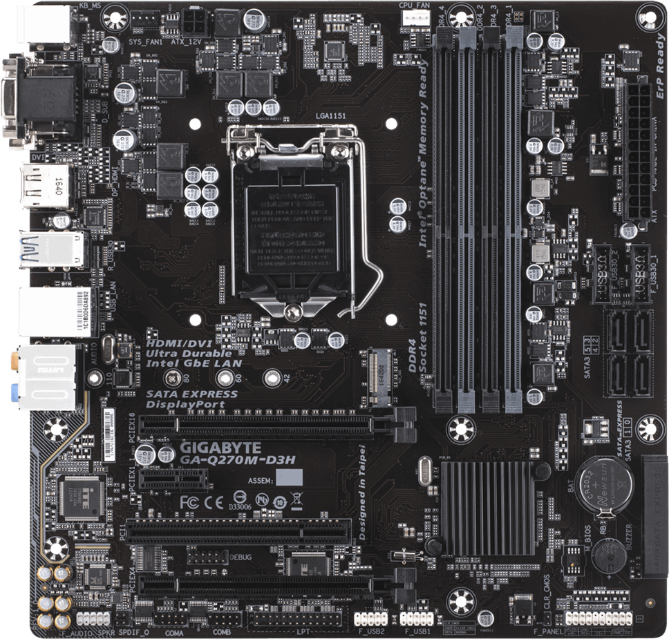 GIGABYTE GA-Q270M D3H ** GAMING MOTHERBOARD ** EXCELLENT CONDITION ** WARRANTY **
