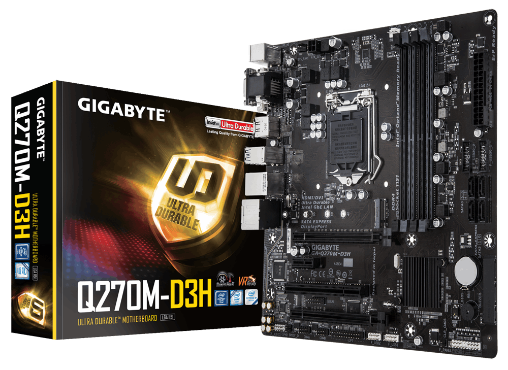 GIGABYTE GA-Q270M D3H ** GAMING MOTHERBOARD ** EXCELLENT CONDITION ** WARRANTY **