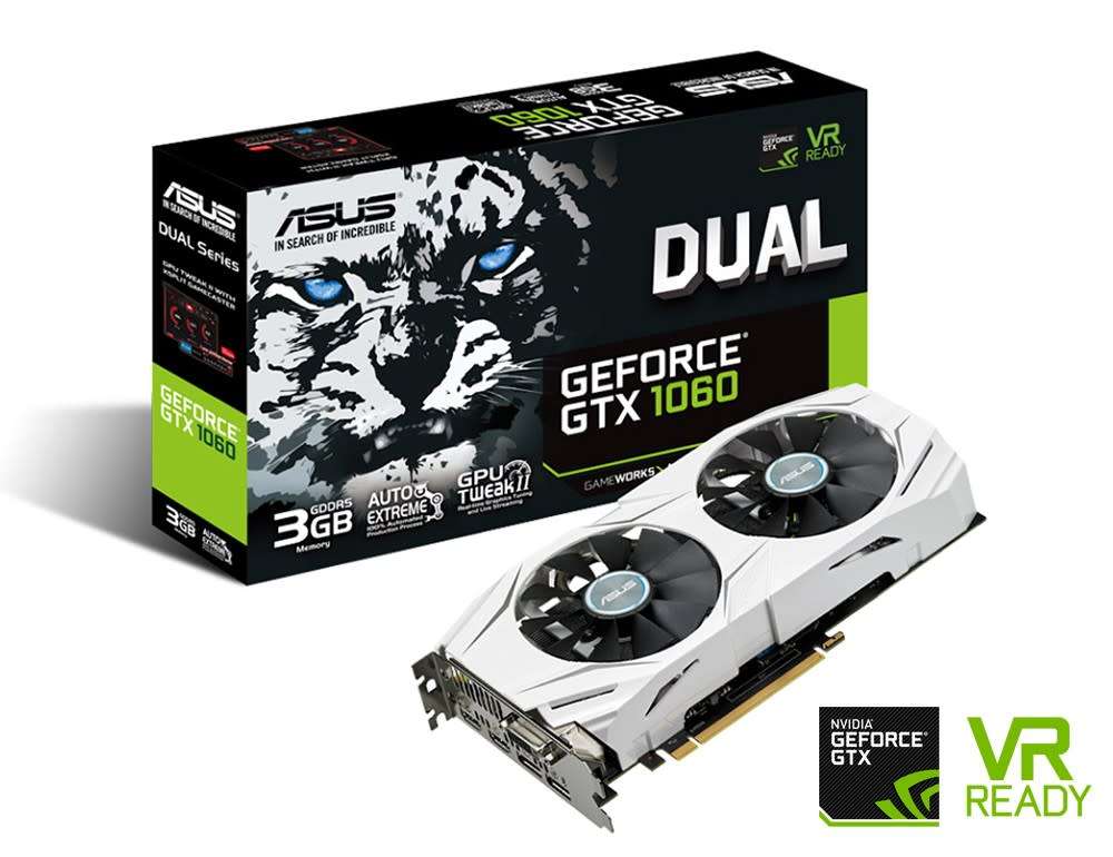ASUS GTX 1060 3GB DUAL WHITE  ** GAMING GRAPHICS CARD  ** GOOD WORKING CONDITION ** WARRANTY **