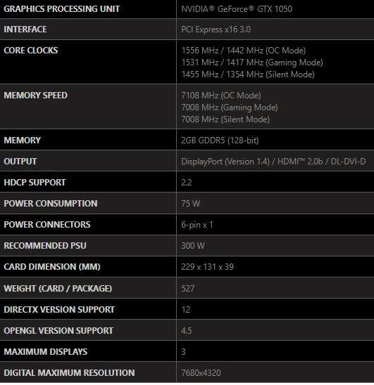 MSI GTX 1050 2G GAMING X TWIN FROZR   ** GAMING GRAPHICS CARD ** GOOD CONDITION ** WARRANTY **