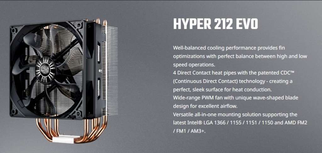 COOLER MASTER HYPER 212 EVO ** CPU COOLER ** GOOD CONDITION ** WARRANTY **