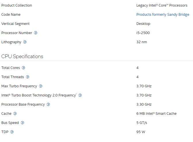 INTEL CORE I5 2500 PROCESSOR ** DESKTOP PROCESSOR ** GOOD CONDITION ** WARRANTY **
