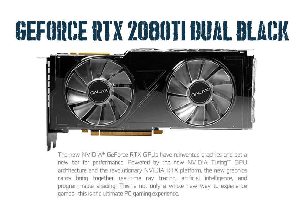 GALAX RTX 2080Ti DUAL BLACK 11GB ** GAMING GRAPHICS CARD ** GOOD CONDITION ** WARRANTY **