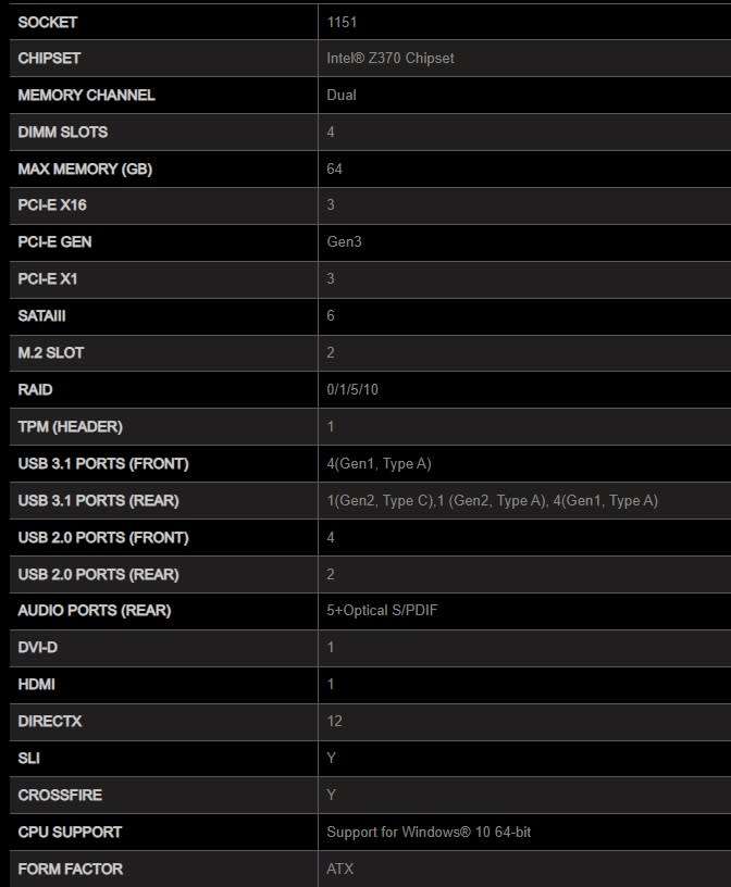 MSI Z370 KRAIT GAMING ** GAMING MOTHERBOARD ** GOOD CONDITION ** WARRANTY **
