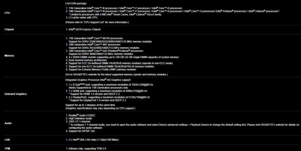 GIGABYTE Q570M D3H ** GAMING MOTHERBOARD ** EXCELLENT CONDITION ** WARRANTY **