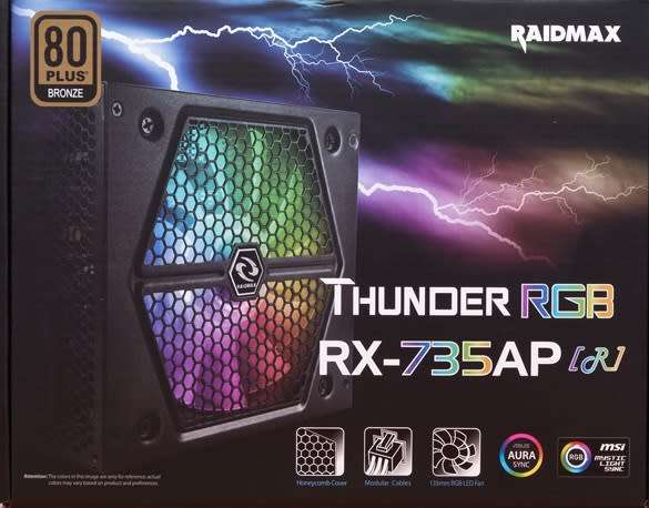 RAIDMAX THUNDER RGB ** RX-735AP ** 735W 80+ BRONZE POWER SUPPLY ** GOOD CONDITION ** WARRANTY **