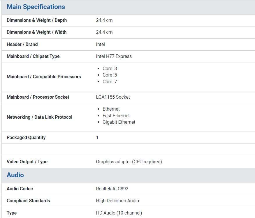 INTEL DH77EB H77 ** MOTHERBOARD ** GOOD CONDITION ** WARRANTY **