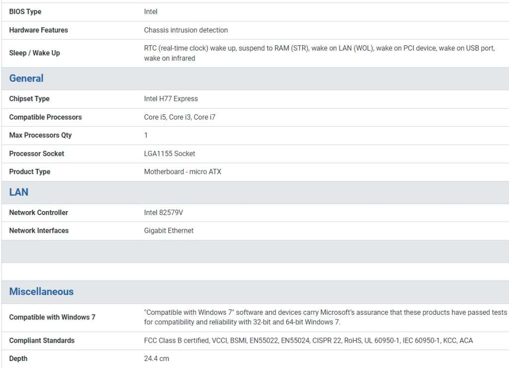 INTEL DH77EB H77 ** MOTHERBOARD ** GOOD CONDITION ** WARRANTY **