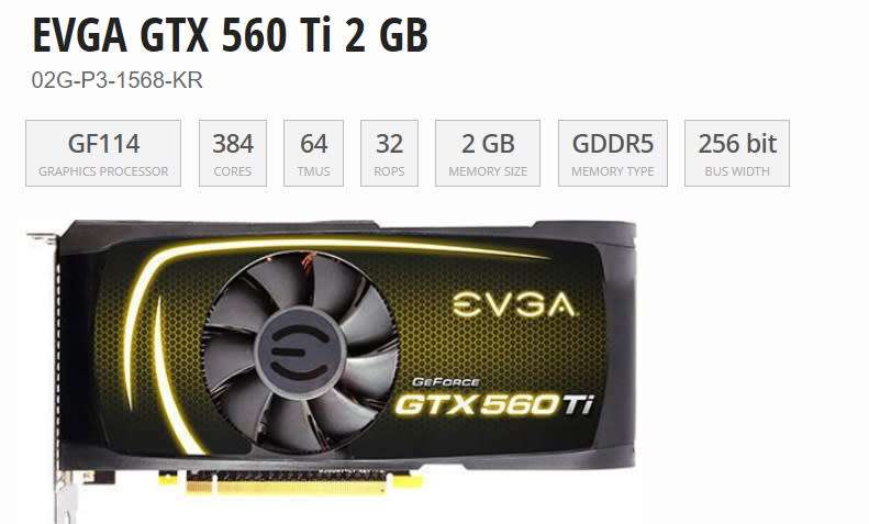 EVGA GTX 560TI SUPERCLOCKED 2GB  ** GRAPHICS CARD ** GOOD CONDITION ** WARRANTY **