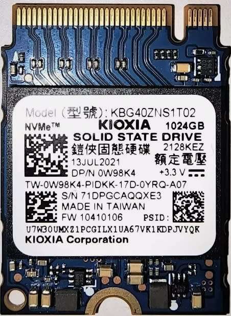 KIOXIA 1024GB NVMe SSD ** EXCELLENT CONDITION ** WARRANTY **