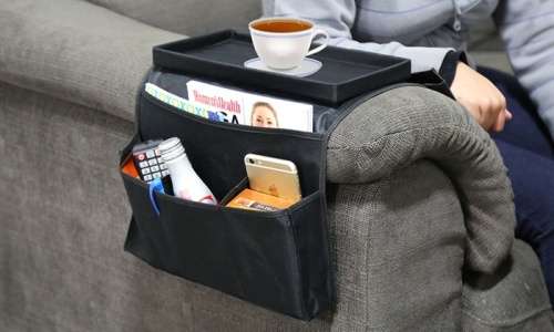 Novelty Household Sofa Couch Remote Control Holder Arm Rest Organizer Storage Bag 4 Pocket Sundries