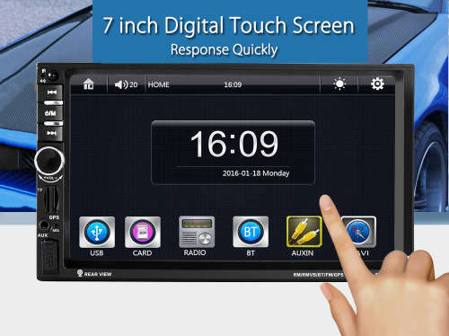 7020G 2 Din 7 Inch Car MP5 Player Bluetooth HD Touch Screen With GPS Navigation Rear View Camera Aut