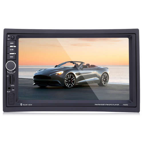 7020G 2 Din 7 Inch Car MP5 Player Bluetooth HD Touch Screen With GPS Navigation Rear View Camera Aut