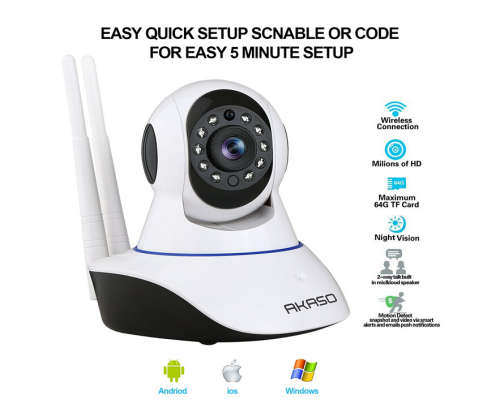 720P HD Wireless WIFI camera HD Wireless Digital Security Audio Night Vision